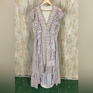 🎄FLASH XMAS SALE!🎁 Mia Joy Joyfolie Dress Sz XL Ruffle Button Front Hi-Low Hem